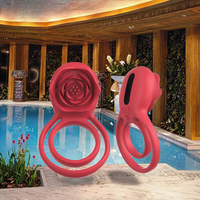 Anneau de massage pelvien rechargeable USB à télécommande sans fil, design Rose, pour la santé de la prostate masculine
