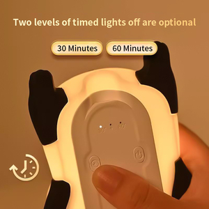LED Cute Panda Nursery Night Light 3 Gear Regulable Squishy Silicone Night Light Recargable Mesita de noche Lámpara táctil para decoración de habitación - Product Image 4