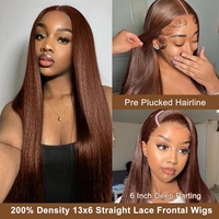 Parrucche Frontali in Pizzo HD 13x6 Senza Colla, Capelli Umani Pronti all'Uso, Allineamento Cuticolare, Parrucche Frontali in Pizzo HD All'Ingrosso per Donne di Colore