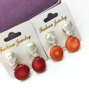 Fashion beautiful design competitive price coral pearl jewelry sets for women