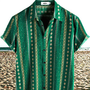 Chemises pour hommes à manches courtes en flanelle respirante imprimées en 3D, style rétro floral, décontractées, style hawaïen, pour les vacances, personnalisées - Product Image 3