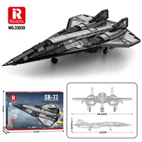 Reobrix 33039 Avión de Combate Supersónico, Modelo de Avión de Reconocimiento de la Fuerza Aérea, Adorno de Escritorio, Juego de Bloques de Construcción