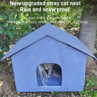 Rumah Kucing IVY Berpemanas, Indoor Outdoor, Tahan Air dan Anti Lembab, Kandang Kucing, Tempat Tidur dengan Kaki