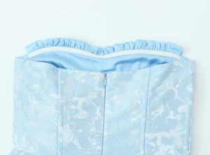 Corset bleu sans bretelles, jacquard floral, <span class=keywords><strong>bustier</strong></span> de <span class=keywords><strong>princesse</strong></span>, <span class=keywords><strong>robe</strong></span> courte mini pour femmes - Product Image 4