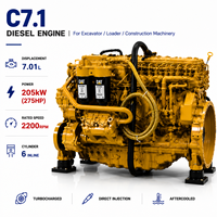 Moteur diesel SCDC C7.1 205 kW 275 CV 2200 tr/min 7,01 L 6 cylindres turbocompressé refroidi par air pour excavatrice, chargeuse, construction