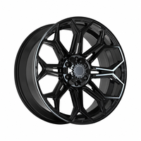 Jante en alliage forgé 114,3 mm PCD ET0 Offset Noir brillant à déport profond et multi-rayons, Nouvelle pour remplacement et personnalisation automobile