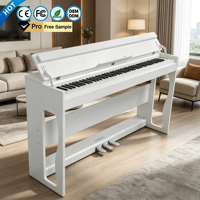 Meilleur prix, piano numérique vertical durable, clavier électronique 88 touches, MIDI, 3 pédales, action marteau, 800 sons, 128 rythmes, avec étui