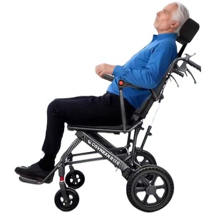 Manual Lightweight Wheelchair Factory Outlet Cheap Price Disabled Wheelchair Black Walking Assist Device - Product Image 1