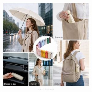 Paraguas de Bolsillo Mini Portátil, Protección UV, Doble Uso para Sol y Lluvia, Ligero y Plegable, OEM - Product Image 3