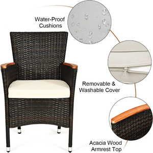 Bàn Ghế mây thoáng khí và thoải mái chất lượng cao nhiều người ngoài trời bàn ghế đặt cho nhà hàng - Product Image 6