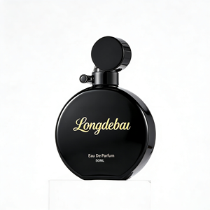 Botella de Perfume de Vidrio Electrochapado en Oro de Alta Calidad, 50 ml, Botella de Perfume Redonda Plana con Pulverizador y Tapa Metálica - Product Image 3