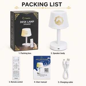 SQ917 Quran <b>Speaker</b> Lamp with Touch Control, 8GB Memory, 16 Reciters, APP & Remote, 7 Colors <b>LED</b>, Islamic Gift - Product Image 5