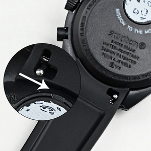 Bracelet de montre en caoutchouc sport 20mm Bracelets de montre en silicone liquide à dégagement rapide Bracelet de montre à extrémité incurvée avec texture pour MoonWatch - Product Image 4