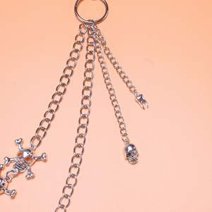 Cadena de cintura de plata tibetana con calavera, estilo punk, doble capa, cadena metálica, moda hip hop, cadena corporal, accesorio de uso diario - Product Image 3