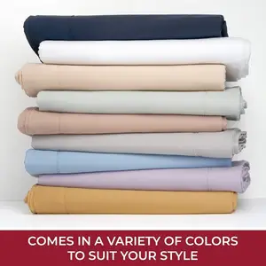 Lençóis de algodão egípcio para casa, lençóis de 4 peças de microfibra, lençol macio para edredom de cor sólida, conjunto de 1800tc