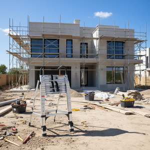 Escalera telescópica de aluminio de 9.5 pies y 12 peldaños con bloqueo manual para construcción de villas y uso doméstico - Product Image 2