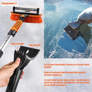 Strumento di rimozione della neve con raschietto per ghiaccio staccabile per il parabrezza dell'auto facile da montare robusto spazzolino da neve - Product Image 4