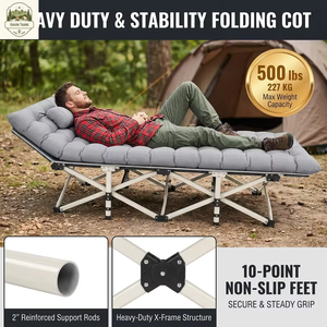 Cama Plegable Portátil Moderna para Uso Hospitalario, Extensible, Soporta 200 kg/440 lb, Tubo <span class=keywords><strong>de</strong></span> Aleación <span class=keywords><strong>de</strong></span> Aluminio, Tela Oxford, <span class=keywords><strong>Bolsa</strong></span> <span class=keywords><strong>de</strong></span> Transporte, para <span class=keywords><strong>Dormir</strong></span> - Product Image 1