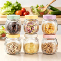 Bocaux de conservation hermétiques avec couvercles en plastique scellés 380ml 500ml 16oz Bouteilles de conservation alimentaire réutilisables Bocaux en verre