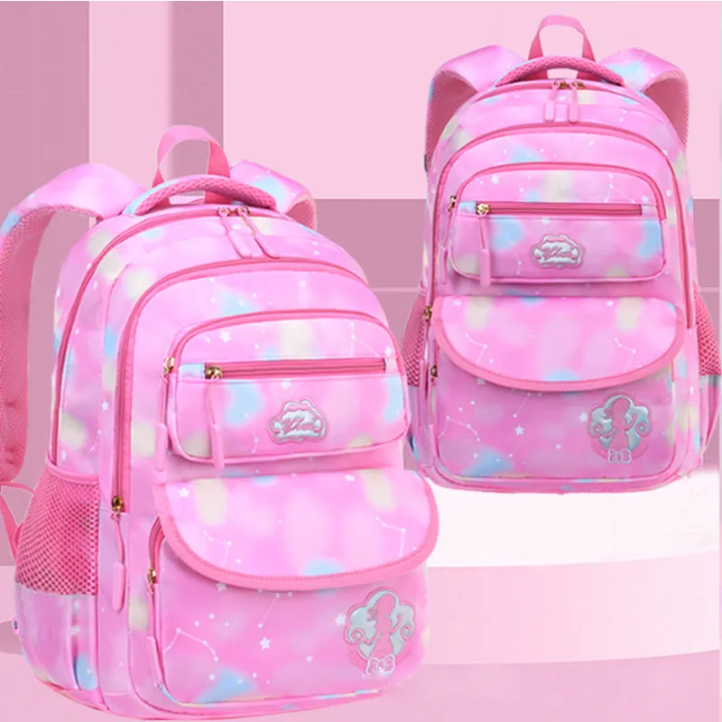 Venta caliente ligero encantador princesa Rosa mochila impermeable Niña mochila escolar mochila para niños