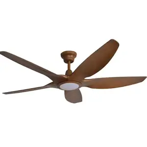Factory Direct Sales Plastic Brown Modern Ceiling Fan With Led Light
