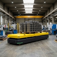 Chariot de transfert AGV (véhicule à guidage automatique) robuste certifié CE, personnalisé pour l'atelier industriel et la manutention de charges lourdes