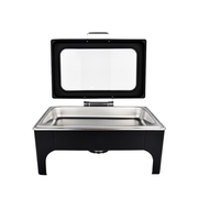 Ensemble de buffet de luxe pour mariage en acier inoxydable 9L, chauffe-plat à gaz pour la restauration hôtelière