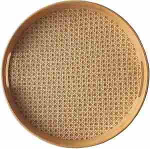 Bandeja Redonda para Servir, Hecha a Mano, de Bambú y Ratán Tejido, con Asas, para Mesa de Centro, Cocina, Decoración del Hogar, Desayuno, Comida y Bebidas - Product Image 6
