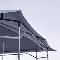 MIA extérieur moderne en acier fer Double dessus Gazebo pavillon étanche Patio persiennes Pergola pour barbecue