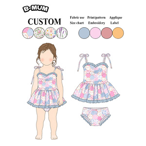 Custom <strong>Bunny</strong> Print Toddler <strong>Girls</strong> Skirted <strong>Outfit</strong> Two Piece Top and Shorts with Ruffle Trim Kids Casual Wear OEM Available - Product Image 1