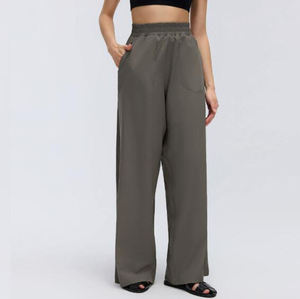 Nuevos pantalones de pierna ancha con cordón y cintura alta, holgados y transpirables, de pierna recta, informales. - Product Image 4