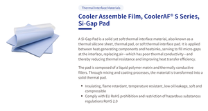 Plaque thermique en silicone, feuille d'isolation haute température, plaque Si-Gap S0320, 3,0 W/mK, épaisseur 2,0 mm - Product Image 2