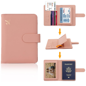 Cartera de Viaje de Cuero PU Personalizada con Protección RFID, Diseño Ligero para Avión, Funda para Pasaporte, Porta Tarjetas, Logotipo Personalizado para Viajes Aéreos - Product Image 2