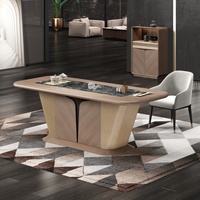 Mesa de Centro Contemporánea Multiusos, Ahorradora de Espacio, Moderna, Ecológica, Duradera, con Tapa de Madera y Tablero de Fibra de Alta Densidad
