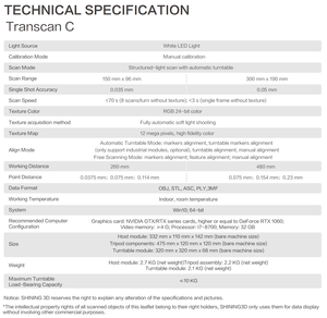 Shining transcan เครื่องสแกน3D หลายช่วงสำหรับเครื่องพิมพ์3D ที่ส่องแสงสแกน3D - Product Image 4