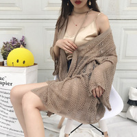 Nouvelle Robe Longue en Tricot Bohème pour Femme 2026, Cache-Maillot Sexy à Manches Longues, Kimono de Plage Sans Ceinture