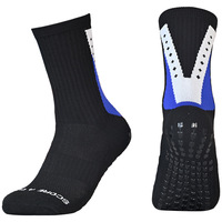 Chaussettes de football antidérapantes personnalisées en gros pour usine OEM, chaussettes de sport unisexe à grip, chaussettes de football antidérapantes