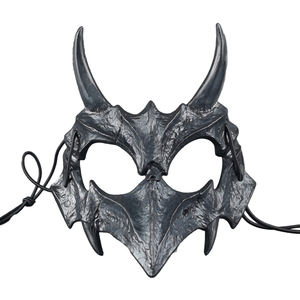 คอสเพลย์ญี่ปุ่นหน้ากากฮาโลวีนปาร์ตี้สัตว์สองมิติหน้ากากครึ่งหน้าน่ากลัวมังกรเสือ <span class=keywords><strong>Yaksha</strong></span> ทำจากพลาสติกรูปทรงผี - Product Image 2