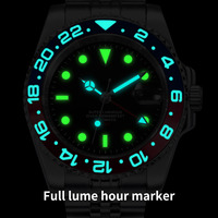 Montre mécanique automatique étanche pour hommes, montre de plongée en acier inoxydable, montre de plongée en saphir, montre fiable