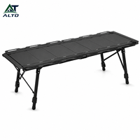 Table pliante portable en alliage d'aluminium IGT à montage rapide, design tactique, forme rectangulaire, pour camping en extérieur