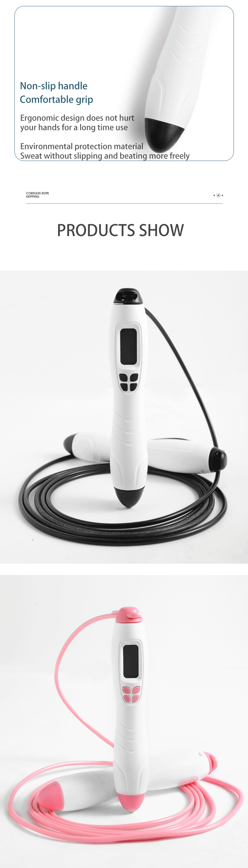 Rechargeable LCD Display Gym Intelligent Electronic Counting Jump Skip Rope For Fitness Weighted