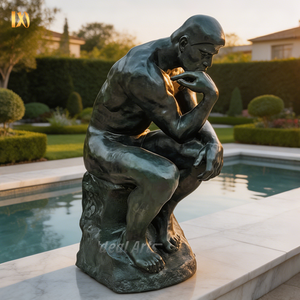 Statue du Penseur en <span class=keywords><strong>bronze</strong></span> grandeur nature, sculpture célèbre <span class=keywords><strong>de</strong></span> <span class=keywords><strong>Rodin</strong></span> pour la décoration <span class=keywords><strong>de</strong></span> jardin extérieur - Product Image 1