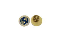 Épinglette personnalisée en émail dur de zinc, découpée et imprimée, style moderne et traditionnel, avec logo BSG Stahl Brandenburg 1950