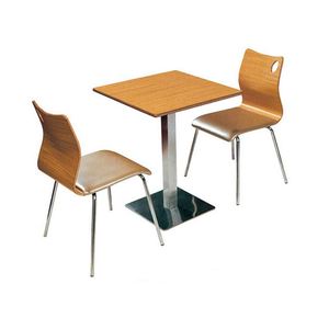 Table De Cafétéria Grise Pour 4-6 Personnes - Plateau Bois Épais Et Structure Métallique 150x75cm