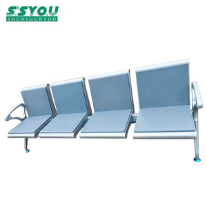 Sillas de Espera Ssyou, Silla de Tres Personas en Línea, Color Gris Plateado, Asiento de PU, Asientos Públicos para Hospitales y Aeropuertos - Product Image 4