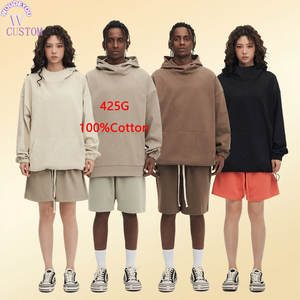 Logo personnalisé hommes pull à capuche coton ample épais à capuche surdimensionné <span class=keywords><strong>sweat</strong></span> anti-rides solide pour bouffée impression conception - Product Image 2