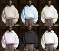 Produsen Hoodie Berkualitas Tinggi, Ukuran Besar, Model Crop Boxy Drop Shoulder, Bahan Fleece 100% Katun, Berat 450Gsm