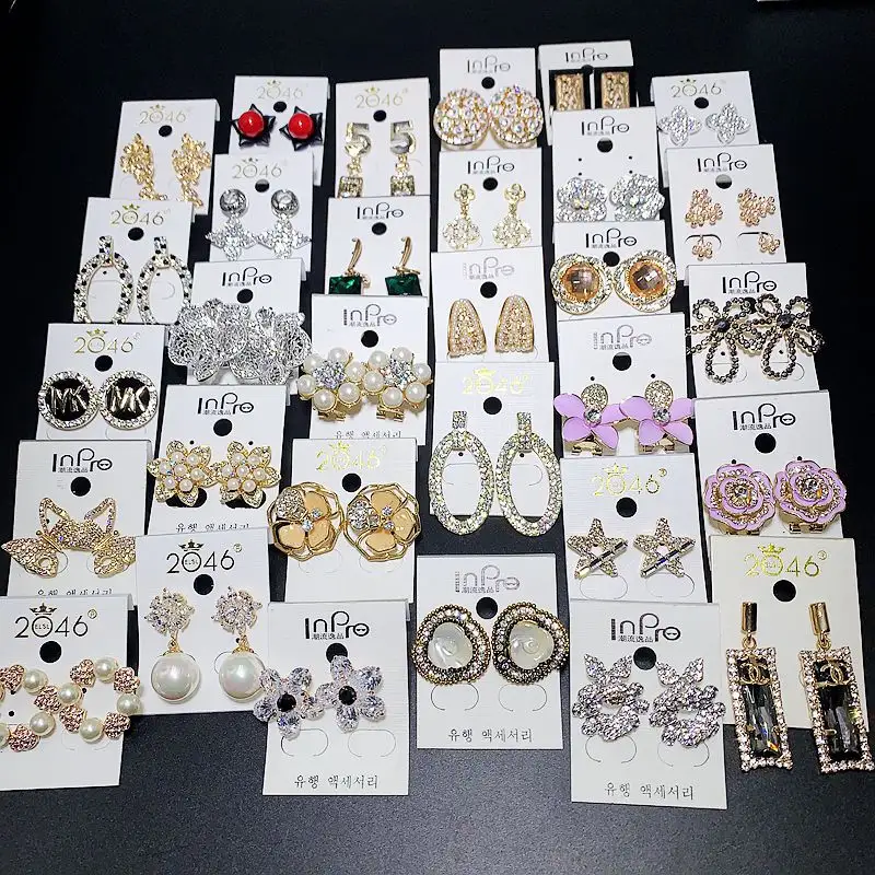 Mix De Aretes De Bajo Precio ต่างหูผู้หญิง,ต่างหูแบบเคลือบทองดีไซน์แฟชั่นล็อตผสม