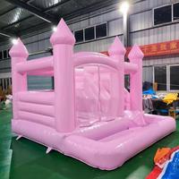 Château gonflable rose en PVC Hansenland pour événements professionnels, mariages, anniversaires, fêtes, avec installation facile