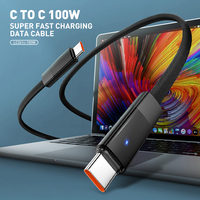 Kabel LDNIO LC241-100W Grosir OEM 1m Tipe-C ke Tipe-C Mendukung Pengisian Cepat PD dan QC Kabel Data USB untuk Ponsel